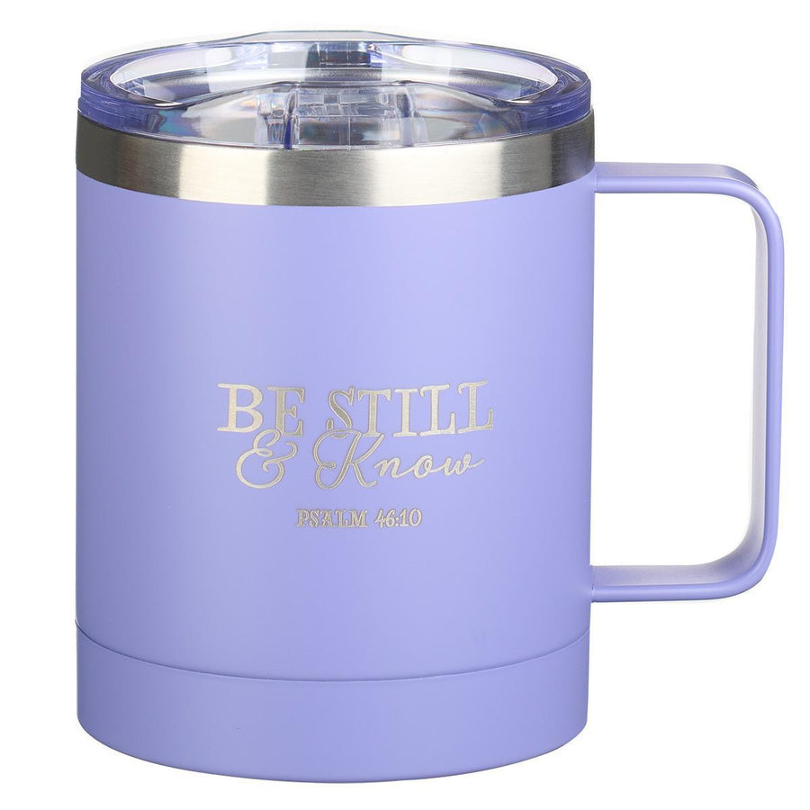 Be Still & Know Psalm 46:10 Lavender Stainless Steel Mug