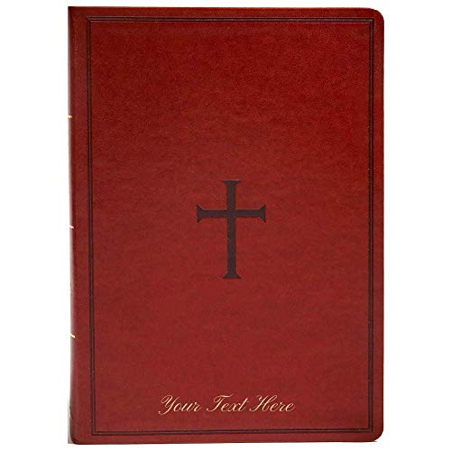 Personalized KJV Super Giant Print Reference Bible Brown LeatherTouch Red Letter