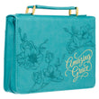 Load image into Gallery viewer, Amazing Grace Floral Teal Faux Leather Personalized Bible Cover For Women
