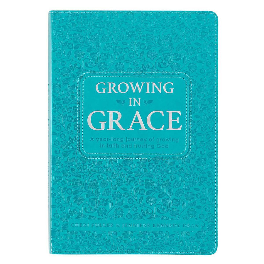 Growing in Grace Teal Faux Leather Daily Devotional - Cheri Fuller & Jennifer Kennedy Dean
