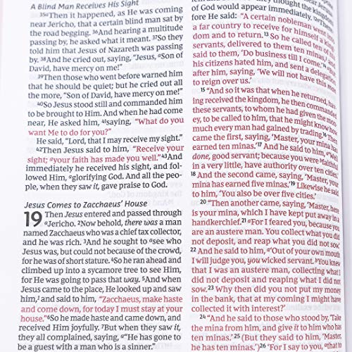 Personalized NKJV Thinline Reference Bible Large Print Red Letter Comfort Print Leathersoft Blue