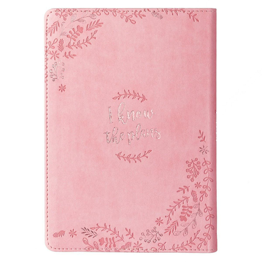 I Know the Plans Jeremiah 29:11 Pink Slimline Faux Leather Journal